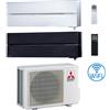 Mitsubishi Climatizzatore Condizionatore Mitsubishi Kirigamine Style Wifi R32 Bianco Perla e Nero Dual Split Inverter 12000 + 18000 BTU con U.E. MXZ-3F54VF Classe A+++/A++