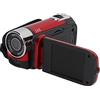 Pongnas Videocamera 4K 48MP, Schermo Rotante a 270°, Zoom 16x, Videocamera Digitale, Interfaccia USB per Trasferimento File, Videocamera Portatile Full HD per Filmmaker (rosso)