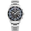 swiss alpine military Orologio da uomo cronografo analogico al quarzo 7029.9 in acciaio inox, Acciaio/Acciaio/Sw-azzurro - 9131sam, Bracciale