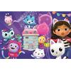 Schmidt Spiele 56473 Gabby Dollhause, festa di compleanno nella casa delle bambole, puzzle per bambini da 60 pezzi, puzzle glitterato