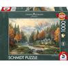 Schmidt Spiele Thomas Kinkade 58784-Puzzle da 1000 pezzi, motivo: Evening at Autumn Lake, Multicolore, 58784