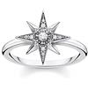 Thomas Sabo Anello da donna stella in argento sterling 925, annerito TR2299-643-14