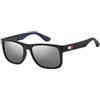 Tommy Hilfiger TH 1556/S, Occhiali da Sole Uomo, Multicolore (Blk Blue), 52