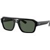 Ray-Ban Rb4397 Corrigan Occhiali da sole quadrati, nero/verde scuro, 54 mm