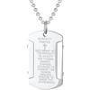 Bling Jewelry Collana con ciondolo a targhetta stile militare impilabile con messaggio ispiratore personalizzato, mantra religioso, preghiera della serenità per uomini e adolescenti, tono argento in acciaio