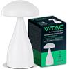 V-TAC Lampada da Tavolo senza Fili LED Dimmerabile in Metallo - Lampada Binaca Wireless per Uso Interno da Casa o Ristorante - Design Elegante - Luce Calda, Fredda, Naturale 3 in 1