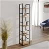 DEGHI Libreria 29X144h cm in acciaio nero e legno rovere selvatico - Duke