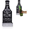 FEMONGY apribottiglie da muro, cavatappi birra con contenitore di raccolta, apribottiglie birra, apribottiglie vino, apri bottiglia per bar, cucina, patio, apribottiglie da parete - regalo uomo (Nero)