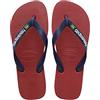 Havaianas Brasil Logo, Infradito Unisex - Bambini e ragazzi, Rosso, 23/24 EU