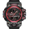 AIMES Orologio da polso da uomo, sportivo, impermeabile, militare, tattico, con data, multi funzione, ampio quadrante LED, sveglia, cronometro per uomo, 3133-Rosso, Abito sportivo casual alla moda
