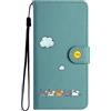 FALUWONRU Custodia per iPhone X/iPhone XS,Gatti carini e colorati Cover Portafoglio Protettiva Libro Flip Caso Phone Magnetica Custodie in Con Slot per Schede e Magnetica Supporto,Verde