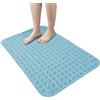 HOME ZEN HOUSEHOLD LINEN TAPPETO DOCCIA VASCA ANTISCIVOLO CON VENTOSE 100% PVC PLASTICA QUALITà COMFORT - ANTIMUFFA - SICUREZZA PER BAMBINI E ANZIANI 76x37 cm Azzurro
