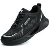 WUAYAMI Scarpe Antinfortunistiche Uomo Donna Leggere Scarpe da Lavoro con Punta in Acciaio Traspiranti Scarpe Sicurezza Comode Unisex, Nero, 44 EU