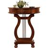 Generic Moderno tavolo consolle semicircolare in legno con base rettangolare - Tavolo da parete per piccoli spazi - Tavolino per corridoio - Tavolo da ingresso semicircolare
