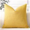 Artscope 1 Pezzi Federe per Cuscini in Finto Lino Minimalista Copricuscini Decorativo per Domestica Soggiorno Camera da Letto Divano 55x55cm, Giallo