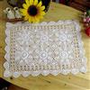 HEBEOT Centrino vintage fatto a mano in pizzo all'uncinetto quadrato fatto a mano in puro cotone Centrini bianchi fatti a mano tovagliette all'uncinetto per telo decorativo 40 x 60 cm (bianco)