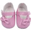 Aeromdale Scarpe da bambola in PU con fiocco per bambole americane da 46 cm, accessori per bambole giocattolo - rosa - 1 paio