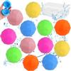 Aitsite Palloncini Acqua, 12 Gavettoni Riutilizzabili Gavettoni Acqua Bombe Palloncini d'acqua Reusable Water Balloons Gavettoni Biodegradabili Scatola PVC Pallina Rimbalzante Acqua Bambini e Adulti