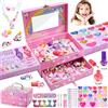 iKidiki Unicorno Trucchi Bambina 3 4 5 6 7 8 9, Giochi Bambina 4-8 Anni Unicorno Valigetta Trucchi Bambina Compleanno Regalo Bimba 4 5 6 7 8 9 Anni Trousse Trucchi Bambino Regalo Bimba 5 6 7 8 Femmina