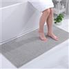 Homaxy - Tappeto da Bagno Antiscivolo, Tappeto da Bagno in Microfibra di Chenille Morbida, Assorbente, Lavabile in Lavatrice - 60 x 120 cm, Grigio Chiaro
