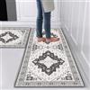 Hoimlm 2 pezzi Tappetini da Cucina, Runner da cucina tappetino da cucina antiscivolo impermeabile di facile manutenzione ，tappeto da cucina anti-fatica（43x75cm + 43x150cm）