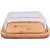 PTJJXA Burriera, Porta Burro da Frigorifero 250 g, Porta Formaggio, Portaburro con Coperchio in Bambù, Contenitore Rettangolare per Burro in Vetro, Scatola per il Burro Ermetica, 18,6x14,1x6,3cm