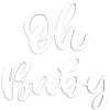 NQEUEPN Cartello Oh Baby per Fondale, Lettere oh Baby Carino Cartello in Legno Oh Baby Accessori per Foto per Feste di Rivelazione di Genere Decorazioni per Baby Shower Ragazze (Bianco)