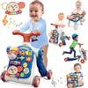 HYES 5 in 1 Primi Passi per Bambini Carrello Giochi Montessori, Blu