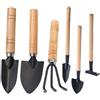 DHSBGWSX Confezione da 6 mini attrezzi da giardino, mini pala, rastrello da giardino, paletta per vasi, strumenti anti ruggine e antimacchia per piante in vaso, piante fiorite, piante grasse