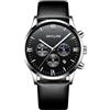 Dayllon Orologio alla moda da uomo semplice casual analogico al quarzo data con cinturino in maglia milanese nero orologi da polso minimalisti, Tutto nero, Cronografo, movimento al quarzo