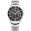 swiss alpine military Orologio da uomo cronografo analogico al quarzo 7029.9 in acciaio inox, Acciaio/Acciaio/Sw-verde - 9134sam, Bracciale