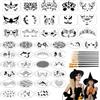 WOFEU 50 pz Face Paint Stencils,riutilizzabile Face Painting Stencils temporanea con 10 penne da disegno,tatuaggi Body Paint Stencils Trucco pittura modelli per Halloween Holiday Party