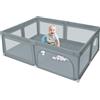 HUOLE Box Bambini, Centro Attività per Bambini, Recinto Neonato, Box Neonatoi, Box Recinto per Bambini Interni ed Esterni, con Rete Traspirante Sui Quattro-205 * 147 * 66 cm-grigio scuro