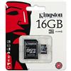 Kingston SDC4/16GB Memoria MicroSDHC con Adattatore SD, 16 GB, Class 4