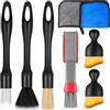 Zhtulck Pennelli Pulizia Auto, 7 Pezzi Pennello Pulizia Auto Pennelli Detailing Auto per la Pulizia di Cerchioni, Interni Auto, feritoie di Ventilazione e Cruscotti di Auto