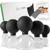 BACKLAXX® Set Coppettazione in Vetro con Ventosa e Raschietto | Coppette Massaggio Anticellulite per Corpo e Viso | Cupping Therapy con eBook e Video Corso