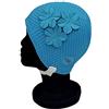 Blue Reef Oslo Bubble - Cuffia da nuoto da donna classica retrò con 3 fiori, sobrio tono su tono, petali 3D, elegante, vintage, taglia unica, per adulti, con cinturino regolabile (blu)