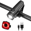 ROCKBROS Luci Bici LED Anteriore 40 Lumen, Luce Set Fanalino Anteriore e Posteriore per Bici MTB, Impermeabile IPX5, USB Ricaricabile, Effetivo 200m, Certificato StVZO