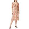 ONLY Onlfrederikke SS V-Neck Belt Dress Wvncs Abito Camicetta, Cloud Dancer/AOP: Rosa AOP, L Donna