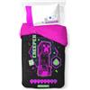 Jay Franco Set Copripiumino Singolo Minecraft Neon Creeper 100% Cotone - Biancheria da Letto - Include Federa per Cuscino 50 x 70 cm