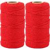 G2PLUS 200m Spago Rosso: 2mm Cordoncino in Cotone,Cordoncino Natalizio per Regalo Decorazioni,Fai-da-Te,Baker Twine Artigianale,Imballaggio Regalo