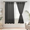 DWCN Tende in voile con fettuccia arricciata, effetto lino, trasparenti, per soggiorno, 175 x 140 cm (altezza x larghezza), 2 pezzi