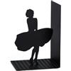 Balvi - Marilyn fermalibri decorativo in metallo di colore nero. Design originale