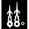 KD89 Lancette in plastica bianca, lavorazione artigianale di qualità, per orologi a cucù con pendolo, diverse misure disponibili - con dado centrale in ottone (42/49)