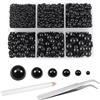 TOAOB THE ONE AND ONLY BABY TOAOB 5000 Pezzi Mezze Perle Semicircolari Nero Cabochon Piatta Perline ABS per Decorazioni Scrapbooking Nail Art Fai da Te Artigianato Bigiotteria 2mm 3mm 4mm 5mm 6mm 8mm
