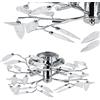 lux.pro [lux.pro] Plafoniera Moderna a 4 Bracci Lampada da Soffitto Senza Paralume Lampadario in Metallo con Cristalli Artificiali