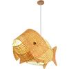 ADYOLTB Decorazione A Forma Di Pesce In Rattan Lampada A Sospensione Lampadario In Bambù Intrecciato Naturale Cestino Grande Lanterna Di Vimini Lampada Da Soffitto A Sospensione Lampada Vintage Da Fat