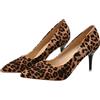 Holibanna 1 Paio Tacchi Stampa Leopardo Scarpe Alto in Pelle Stampa Leopardo Décolleté Tacchi Singoli a Punta Scarpe con Alto a Punta Pu Artificiale da Donna Classico