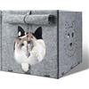 Hivia Feltro Rimovibile Cuccia per Gatti-Adatto a Tutti i Tipi di Scaffali，Cuccia Gatto Interno Gatti Accessori Trespolo per Gatti|30.5 * 32 * 35CM