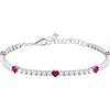 Morellato Bracciale Donna in Argento 925‰ riciclato, Tennis, Cuore, Collezione TESORI, Regalo Fidanzata